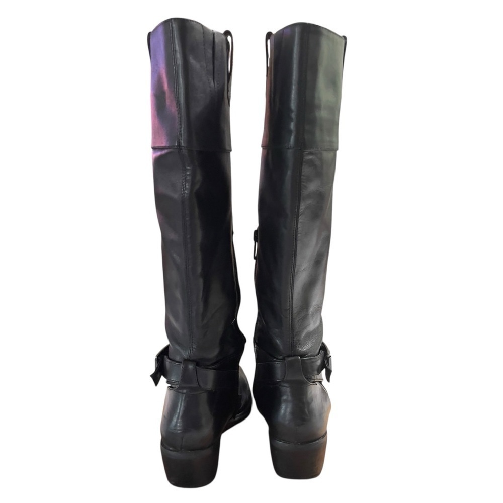 Arturo Chiang Boots Sz 8 M Riding Beatrix Knee High Black Leather Shoes Moto - Picture 4 of 13